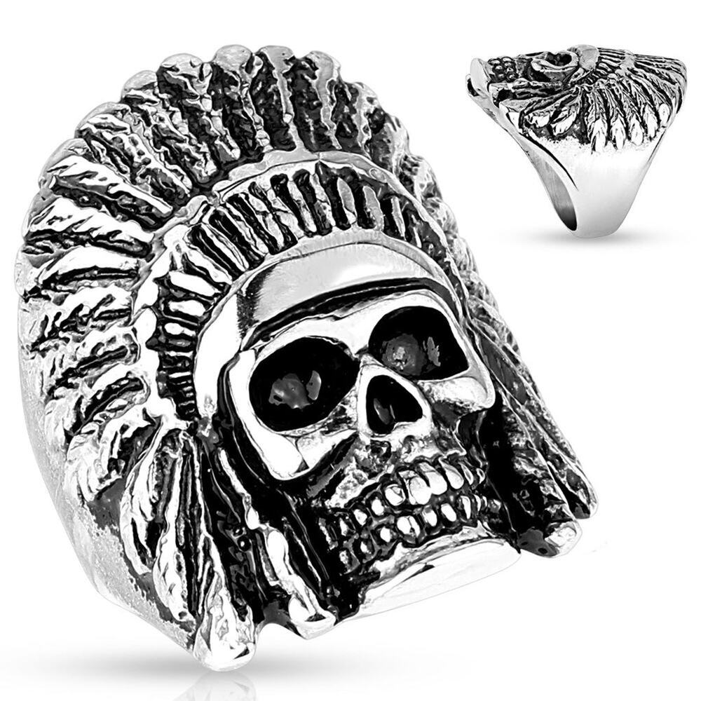 Stainles steel Indian Chief ring size 12